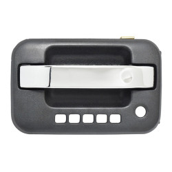 MANIJA EXTERIOR FD F-150/LOBO 09-14 CON HOYOS PARA LLAVE Y CODIGO CORRUGADA NEGRA/CROMO TWN HUSHAN CL3Z-1522405-AA Izquierdo Delantera
