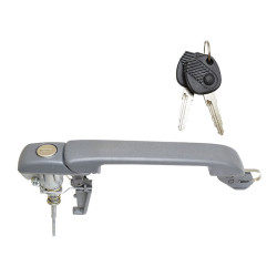 MANIJA EXTERIOR VW GOLF 2P 93-99/JETTA A3 93-98/POINTER 2P 97-99 PATA LARGA PIVOTE LISO CORRUGADA GRIS PLASTICO BRA 377.898.205 Derecho/Izquierdo Delantera
