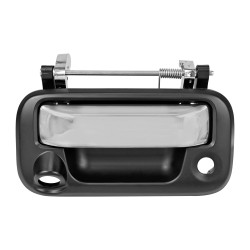 MANIJA DE TAPA FD EXPLORER SPORT TRAC 06-10/F-150/F-250 09-14/LOBO 04-14/SUPER DUTY 08-16 LC MARK LT 06-13 CON HOYOS PARA LLAVE Y CAMARA LISA NEGRA/CROMO PLASTICO TWN HUSHAN 8L3Z-9943400-DN