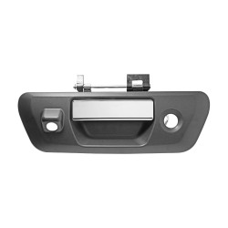 MANIJA DE TAPA NS NP300/FRONTIER 16-22 CON HOYOS PARA LLAVE Y CAMARA CORRUGADA CROMADA/NEGRA PLASTICO TWN HUSHAN