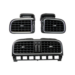 REJILLA VW VENTO 14-22/POLO 13-22 CENTRAL Y LATERALES JUEGO 3 PIEZAS NEGRO FILO CROMADO PLASTICO CHIN Derecho/Izquierdo Delantera