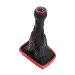 PERILLA VW JETTA CLASICO 99-04 VW JETTA A4 99-04 VW GOLF A4 99-04 FUNDA CON PERILLA ROJO 5 VELOCIDADES VINIPIEL CHN