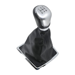 PERILLA FD MONDEO 07-13 FD FOCUS 05-13 FD FIESTA 05-13 FUNDA CON PERILLA NEGRO/PLATA 5 VELOCIDADES VINIPIEL TIPO ORIGINAL CHN