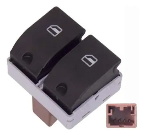 CONTROL DOBLE Elevador VW Polo-Lupo-Cross Fox-Pointer 05-09 Gol 09-12 *4 Pin Base CAFÉ