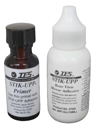 ADHESIVO PARA PLACA ESPEJOS INTERIORES (Primer y adhesivo) 15 ml. de c/u
