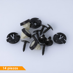 GRAPA KIT DE INSTALACION 14 GENERICA BRA Derecho/Izquierdo Trasera Tolva Interior De Salpicadero