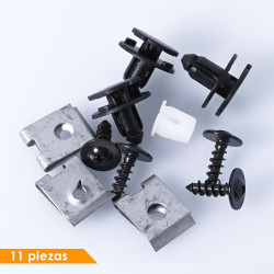 GRAPA KIT DE INSTALACION 11 GENERICA BRA Derecho/Izquierdo Trasera Tolva Interior De Salpicadero