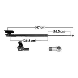 AMORTIGUADOR VIDRIO TRASERO NS PATHFINDER 87-95 46.5 26.5 16 ENTRADA TIPO 19 ENTRADA 2 TIPO 5 180 40.47 18.36 120 26.98 12.24 SPART 7917 TUR Izquierdo