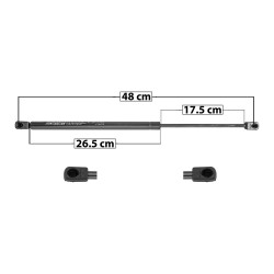 AMORTIGUADOR 5TA PUERTA DG CALIBER 07-12 48 26.5 17.5 ENTRADA TIPO 9 ENTRADA 2 TIPO 9 445 100.04 45.38 505 113.53 51.5 SPART 7782 TUR Derecho/Izquierdo