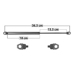 AMORTIGUADOR COFRE BW SERIE 3 92-98 36.5 18 15.5 ENTRADA TIPO 2 ENTRADA 2 TIPO 2 350 78.68 35.69 290 65.19 29.57 SPART 8653 TUR Derecho/Izquierdo