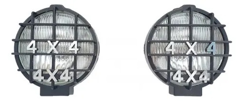 FARO REDONDO Luz Halogeno Fija con REJA "4X4" 12v 15.2 cm (2 Piezas) BLANCO