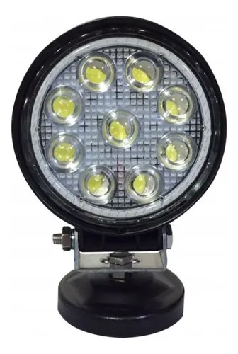 FARO REDONDO 3w (Luz Led Fija-Estrobo) 12v con 9 Hiper Leds 10.2 cm (2 piezas) BLANCO
