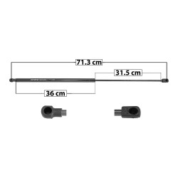 AMORTIGUADOR COFRE BW SERIE 7 01-05 71.3 36 31.5 ENTRADA TIPO 1 ENTRADA 2 TIPO 9 190 47.21 21.41 130 33.72 15.3 SPART SP-5323 TUR Derecho/Izquierdo
