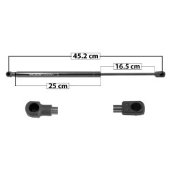 AMORTIGUADOR COFRE DG RAM 1500 19-20 45.2 25 16.5 ENTRADA TIPO 1 ENTRADA 2 TIPO 9 270 60.7 27.53 210 47.21 21.41 SPART SP-7458 TUR Derecho/Izquierdo