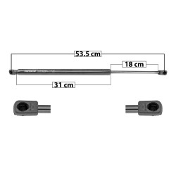 AMORTIGUADOR 5TA PUERTA JP COMPASS 18-22 53.5 31 18 570 128.14 58.12 630 141.63 64.24 SPART TUR Derecho/Izquierdo Trasera