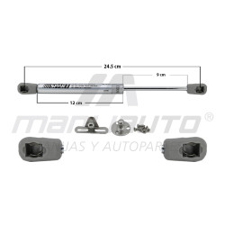 AMORTIGUADOR UNIVERSAL UN UNIVERSAL 50-25 UN UNIVERSAL 50-25 UN UNIVERSAL 50-25 UN UNIVERSAL 50-25 100N 24.5 12 9 101 22.71 10.30 100 22.48 10.20 SPART TUR Derecho/Izquierdo Delantera/Trasera Puerta cocina integral