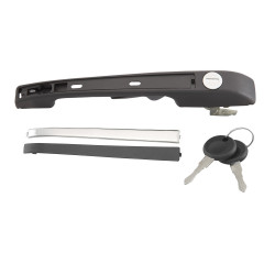 MANIJA EXTERIOR VW GOLF/JETTA A2 87-92/CARIBE 77-87/ATLANTIC 81-87 NEGRA/CROMO PLASTICO TWN HUSHAN 191837205A Izquierdo Delantera