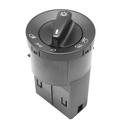 INTERRUPTOR LUZ DE FARO VW GOLF 00-06/JETTA A4 99-07/CLASICO 08-15/BEETLE 98-11/PASSAT 98-04/VENTO 14-20/POLO 03-20/POINTER 06-10 SIN LUCES AUTOMATICAS 17 PINS 1 PASO NEGRO FILO NEGRO BASE LARGA PARA FARO NIEBLA 12VCC CHIN CHN GENERICA