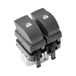 CONTROL ELECTRICO RN CLIO EURO 07-12 RN DUSTER 11-16 RN LAGUNA 03-07 RN MEGANE 04-10 RN SANDERO 07-15 RN SCENIC 05-08 DE ELEVADOR 10 PINS 2 TECLAS NEGRO BASE GRIS DOBLE CLICK 8200187263 12 V CC CHN MANIJAUTO Izquierdo Delantera