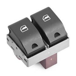 CONTROL ELECTRICO ST IBIZA/CORDOBA 03-08 VW CROSSFOX 07-17/GOL 08-15/LUPO 04-09/POINTER 06-10/POLO 03-07 DE ELEVADOR 4 PINS 2 TECLAS NEGRO BASE CAFE UN CLICK 12VCC BRA GENERICA