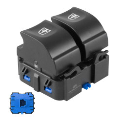 CONTROL ELECTRICO RN DUSTER 15-20/SANDERO 17-20/OROCH 17-22 DE ELEVADOR 6 PINS 2 TECLAS NEGRO BASE AZUL 12VCC CHIN CHN MANIJAUTO DELANTERO IZQUIERDO
