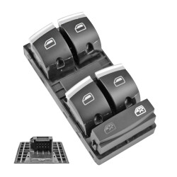 CONTROL ELECTRICO AD A3 03-12/A6 04-11/Q7 07-15/A4 2003 DE ELEVADOR 10 PINS 5 TECLAS NEGRO FILO PLATA 4F0959851H 12VCC CHN CHIN MANIJAUTO
