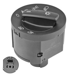 INTERRUPTOR LUZ DE FARO VW BEETLE 12-19/BORA 05-10/EOS 07-11/GOLF 07-19/JETTA BICENTENARIO 11-18/PASSAT 06-11/CC 09-14/TIGUAN 09-17/CADDY 04-17 PARA LUCES AUTOMATICAS 10 PINS 2 PASOS NEGRO FILO NEGRO BASE CORTA PARA FARO NIEBLA 1K0941431AS 12VCC CHIN CHN MANIJAUTO