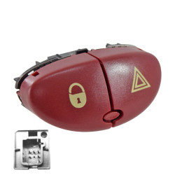 BOTON DE INTERMITENTES PG 206 01-09 5 PINS 2 TECLAS CON SEGURO ROJO 12VCC CHIN CHN MANIJAUTO 96403778JK/6554L0