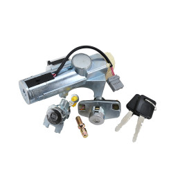SET DE CILINDROS NS TIIDA SEDAN 07-17/VERSA AMERICANO 07-11 CON LLAVE SIN CHIP PUERTA/CAJUELA/ENCENDIDO 6 PINS METAL CROMADO 12VCC CHIN MANIJAUTO 99810-ED800