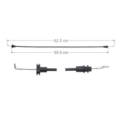 CHICOTE CERRADURA FD FIESTA 03-10/ECOSPORT 04-07 62.5CM TWN HUSHAN 2N15.N264A80.AC Derecho/Izquierdo Delantera
