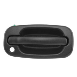 MANIJA EXTERIOR CV SILVERADO 99-06/SUBURBAN/TAHOE/SONORA 00-06/AVALANCHE 02-06 GM SIERRA 99-06/YUKON 00-06 CV CHEYENNE 99-06 CON HOYO PARA LLAVE CORRUGADA NEGRA PLASTICO TWN HUSHAN 15034986 Derecho Delantera