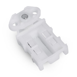 REPUESTO DE ELEVADOR CV ASTRA 00-05 BASE CORREDERA CON RODILLO 1 PIEZA BLANCO PLASTICO MEX GENERICA Derecho/Izquierdo Trasera