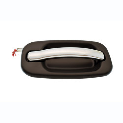 MANIJA EXTERIOR CD ESCALADE EXT/ESV 02-06 CV SILVERADO 99-06/SUBURBAN/TAHOE/SONORA 00-06/AVALANCHE 02-06 GM SIERRA CV CHEYENNE 99-06 LISA PARA PINTAR NEGRA/CROMO PLASTICO TWN HUSHAN 15745140 Derecho Trasera
