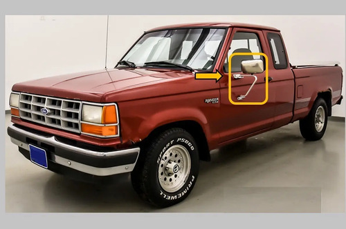 83-92 Ford Ranger Espejos Laterales Bandera Metal 2 Piezas