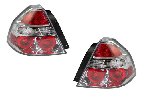 08-18 Chevrolet Aveo Par Calaveras Traseras Cromadas 2 Pzs