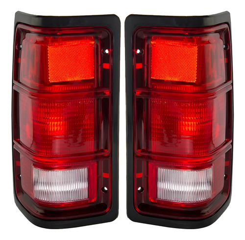 87-96 Dodge Dakota Par Calaveras Traseras Filo Negro 2 Pzs
